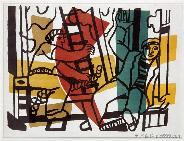 建造者(外部颜色) The Builders (outside color) (1955),费尔南德·莱热
