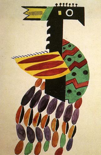 世界鸟类服装画的创作 The Creation of the World Bird drawing of Costume (1923)，费尔南德·莱热