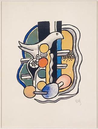 鸽子（静物与鸟） The Dove (Still Life with Bird) (1951)，费尔南德·莱热