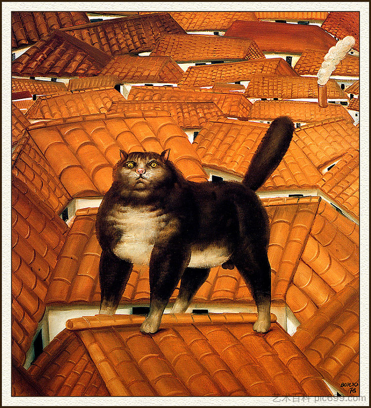 屋顶上的猫 Cat on a Roof，费尔南多·博特罗