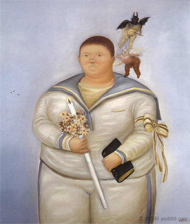 自画像第一次圣餐的日子 Self-Portrait the Day of the First Communion (1970),费尔南多·博特罗