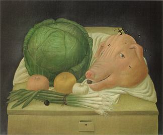 静物与猪肉头 Still Life with the Head of Pork (1968)，费尔南多·博特罗