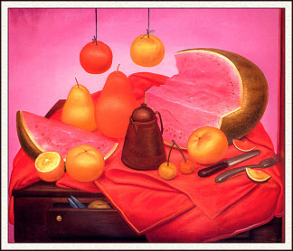 静物与西瓜 Still Life with Watermelon，费尔南多·博特罗