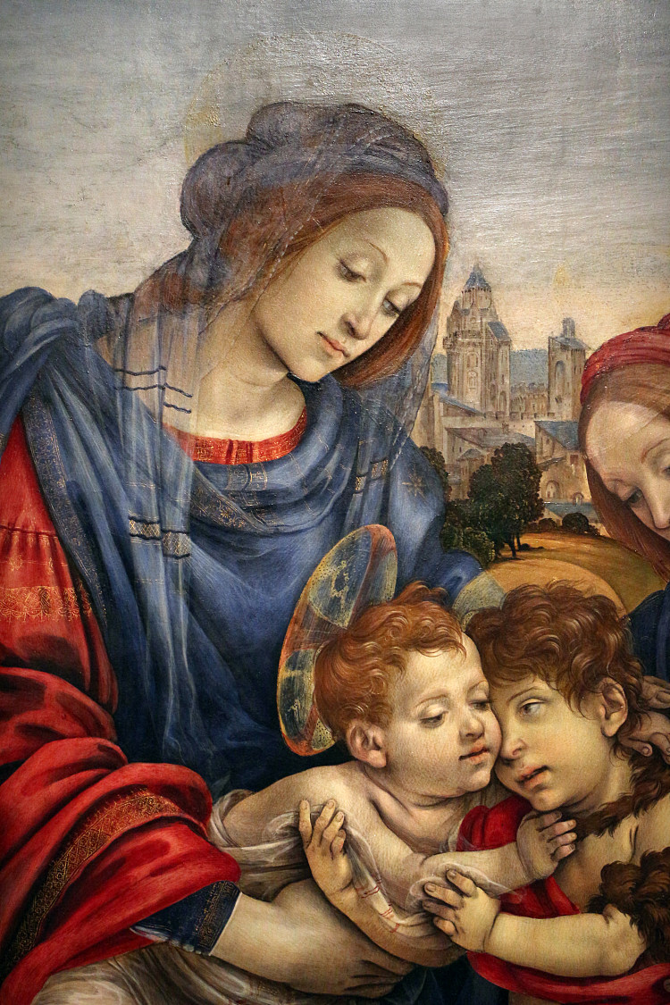 圣家与施洗约翰和玛格丽特（局部） Sacra Famiglia coi Ss. Giovanni Battista e Margherita (detail) (c.1495)，菲利皮诺·里皮