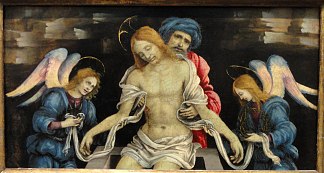 圣母怜子图（尼哥底母和两个天使哀悼的死去的基督） Pieta (The Dead Christ Mourned by Nicodemus and Two Angels) (c.1500)，菲利皮诺·里皮