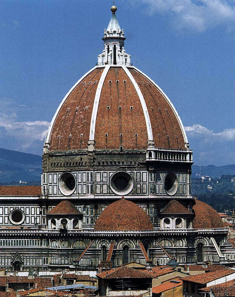 圣母百花大教堂圆顶（佛罗伦萨） Dome of the Santa Maria del Fiore cathedral (Florence) (1420 - 1436)，菲利波·布鲁内莱斯基