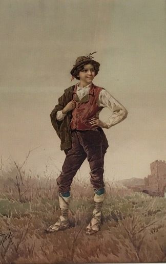 穿着乔西亚罗服装的农民男孩 Peasant boy in ciociaro costume，菲利波·因多尼