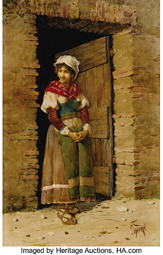 门口的女人 Woman in doorway，菲利波·因多尼