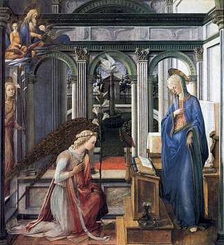 报喜 Annunciation (c.1443)，弗拉·菲利普·利比