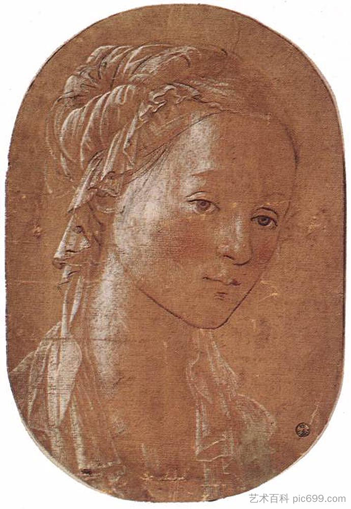 一个女人的头 Head of a Woman (1452)，弗拉·菲利普·利比