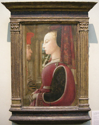 平开门上的男人和女人的肖像 Portrait of a Man and Woman at a Casement (c.1440)，弗拉·菲利普·利比