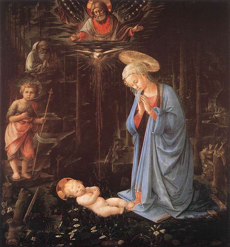 婴儿耶稣的崇拜 The Adoration of the Infant Jesus (1459)，弗拉·菲利普·利比