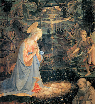 婴儿耶稣的崇拜 The Adoration of the Infant Jesus (1465)，弗拉·菲利普·利比