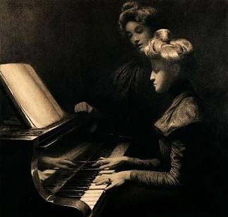 钢琴课 The piano lesson (1899)，弗明·巴斯