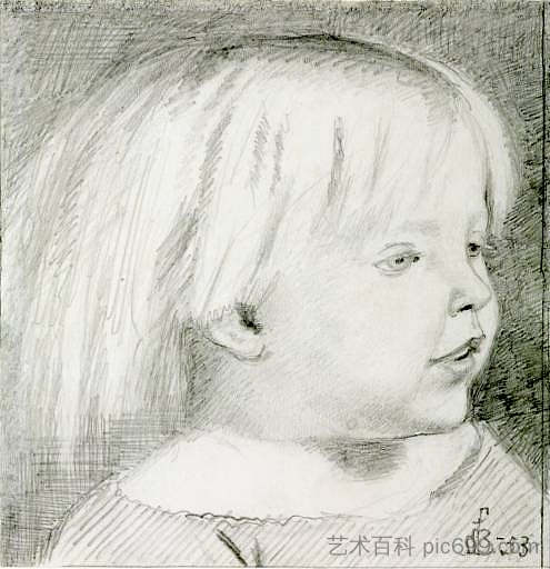 三岁的凯茜·马多克斯·布朗 Cathy Madox Brown at the age of three years,福特·马多克斯·布朗