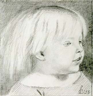 三岁的凯茜·马多克斯·布朗 Cathy Madox Brown at the age of three years，福特·马多克斯·布朗