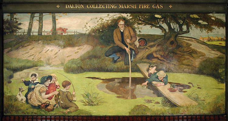 道尔顿收集沼泽火灾气体 Dalton Collecting Marsh Fire Gas (1879 - 1893)，福特·马多克斯·布朗