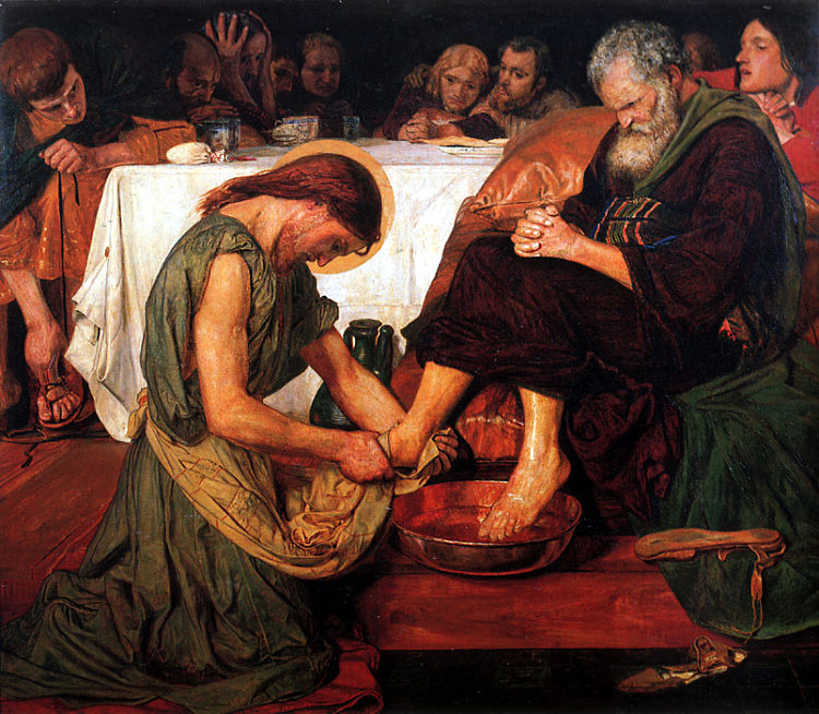 耶稣为彼得洗脚 Jesus Washing Peter's Feet (1876)，福特·马多克斯·布朗