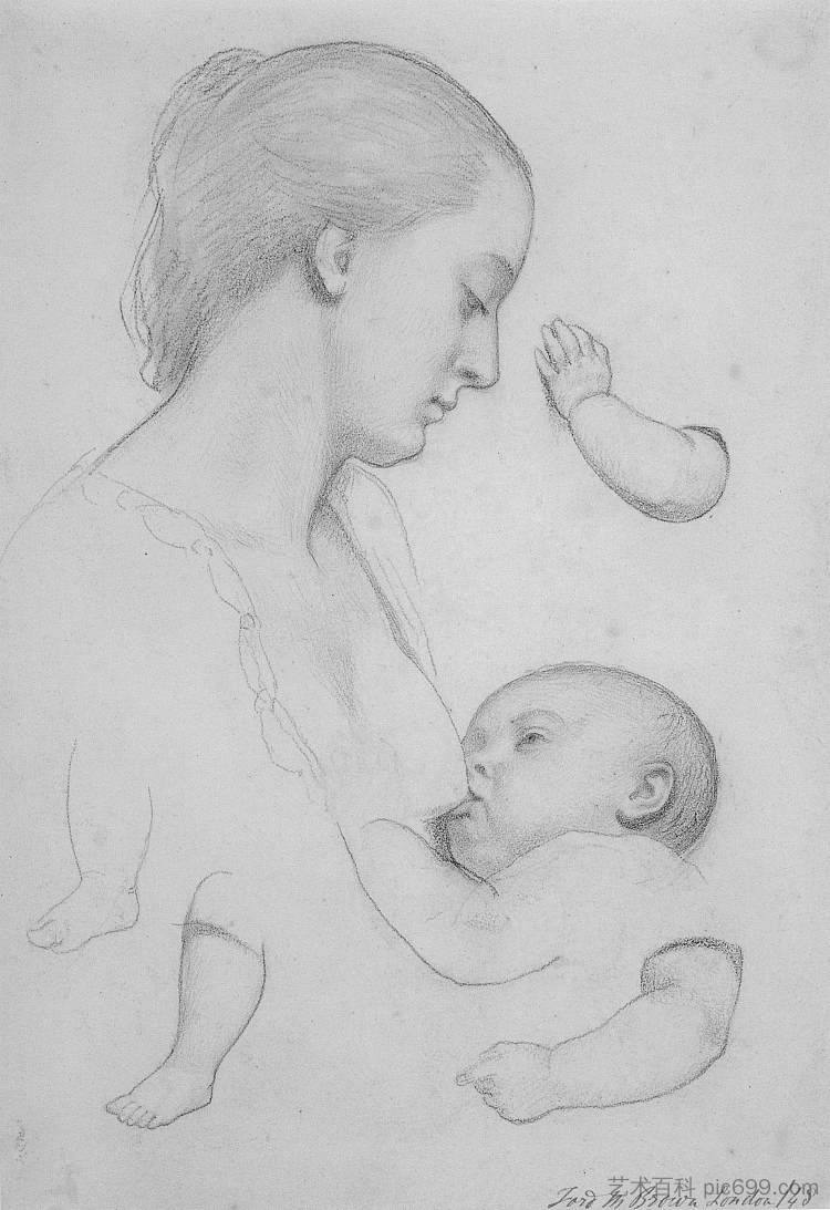年轻的母亲 The Young Mother (1848),福特·马多克斯·布朗