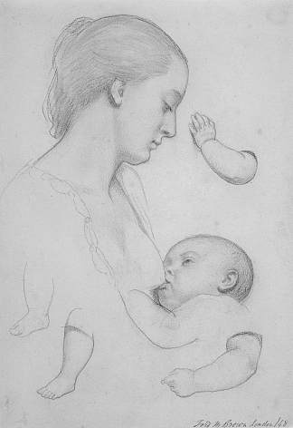 年轻的母亲 The Young Mother (1848)，福特·马多克斯·布朗