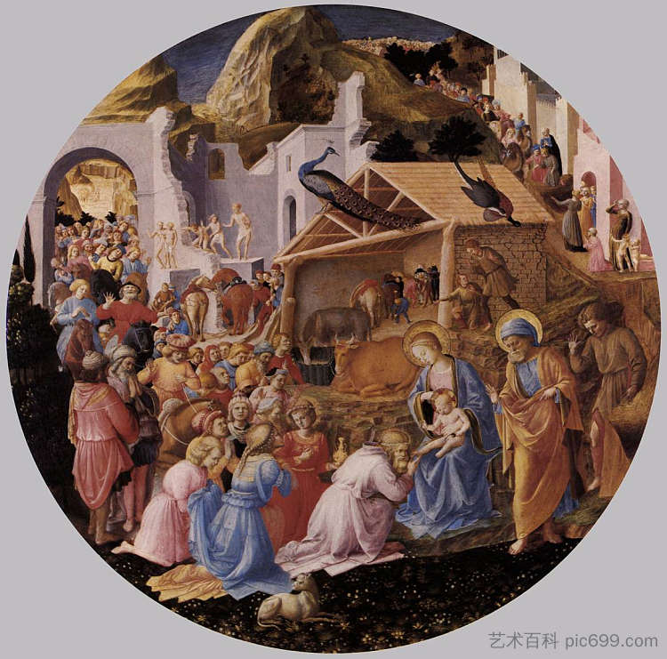 贤士的崇拜 Adoration of the Magi (c.1445)，弗拉·安吉利科