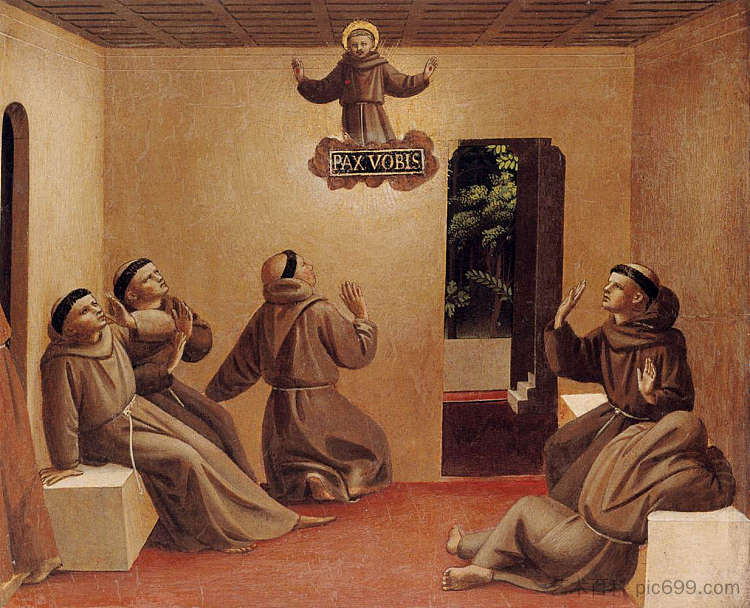 圣弗朗西斯在阿尔勒的幻影 Apparition of St. Francis at Arles (1429)，弗拉·安吉利科