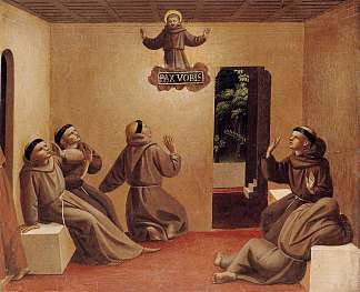 圣弗朗西斯在阿尔勒的幻影 Apparition of St. Francis at Arles (1429)，弗拉·安吉利科