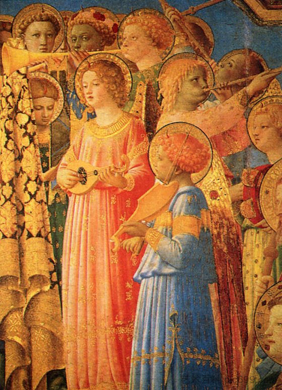 圣母加冕礼(局部) Coronation of the Virgin (detail) (1434 - 1435),弗拉·安吉利科