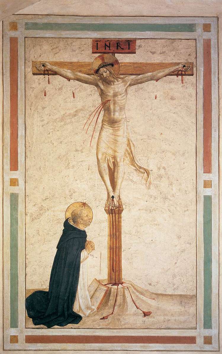 与圣多米尼克一起受难 Crucifixion with St. Dominic (c.1442)，弗拉·安吉利科