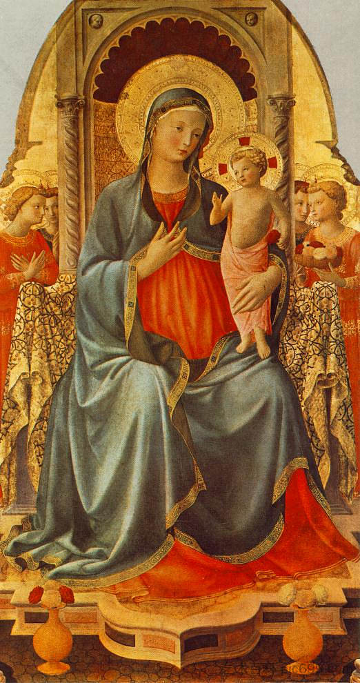 麦当娜与孩子和天使 Madonna with the Child and Angels (1435 - 1436)，弗拉·安吉利科