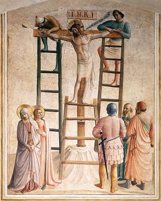 将基督钉在十字架上 Nailing of Christ to the Cross (1441 – 1442)，弗拉·安吉利科