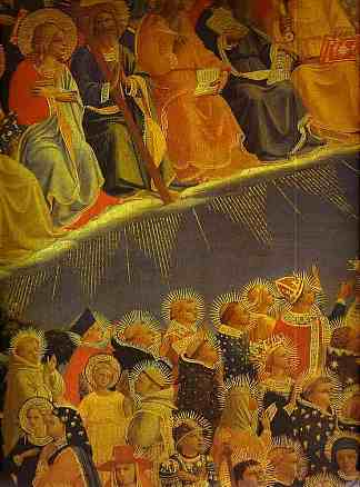 最后的审判。细节：有福的 The Last Judgement. Detail: The Blessed (c.1431)，弗拉·安吉利科