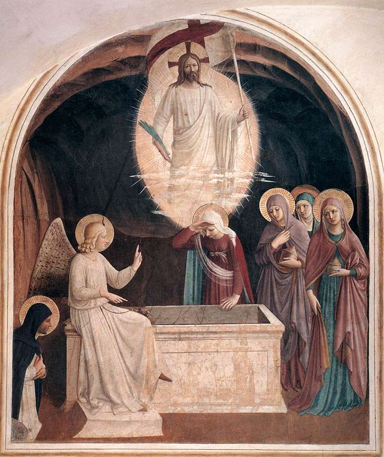 基督和妇女在坟墓前的复活 Resurrection of Christ and Women at the Tomb (1440 - 1442)，弗拉·安吉利科