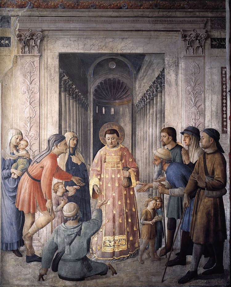 圣劳伦斯施舍 St. Lawrence giving alms (1449)，弗拉·安吉利科