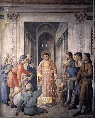 圣劳伦斯施舍 St. Lawrence giving alms (1449)，弗拉·安吉利科
