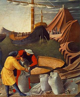 圣尼古拉斯的故事。圣尼古拉斯拯救了这艘船（细节） The Story of St. Nicholas. St. Nicholas saves the ship (detail) (1447 – 1448)，弗拉·安吉利科