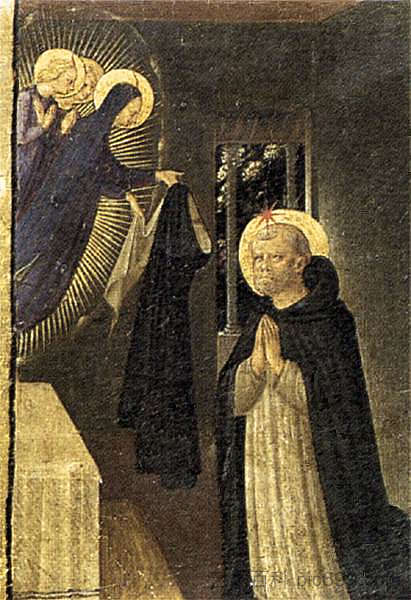 圣母将这个习惯委托给圣多米尼克 The Virgin Consigns the Habit to St. Dominic (1433 - 1434)，弗拉·安吉利科