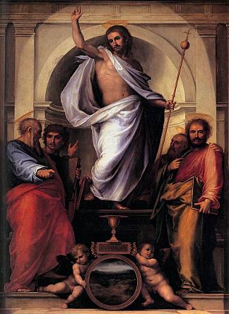 基督与四福音传道者 Christ with the Four Evangelists (1516; Florence,Italy                     )，弗拉·巴尔托洛梅奥