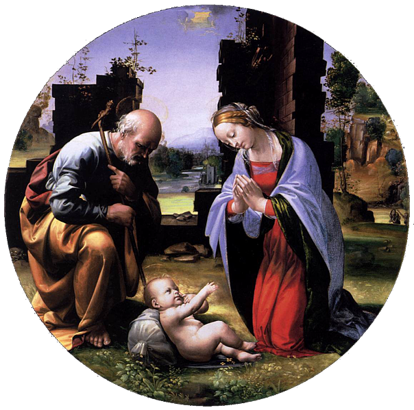 对孩子的崇拜 Adoration of the Child (c.1499; Florence,Italy  )，弗拉·巴尔托洛梅奥