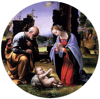 对孩子的崇拜 Adoration of the Child (c.1499; Florence,Italy                     )，弗拉·巴尔托洛梅奥