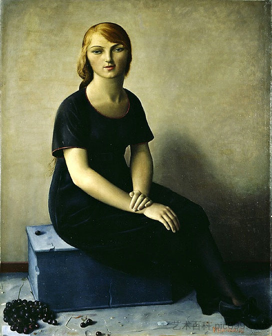 穿着天鹅绒连衣裙的伊冯娜 Yvonne in a Velvet Dress (1930)，弗朗索瓦巴罗德