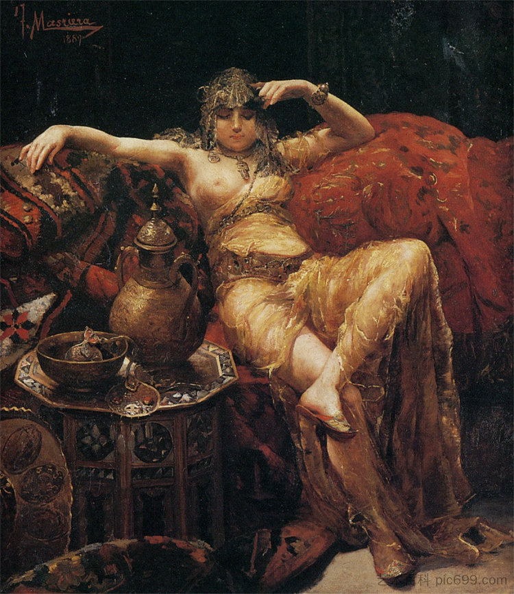 后宫女孩 Harem Girl (c.1890)，弗朗西斯·马斯里埃拉