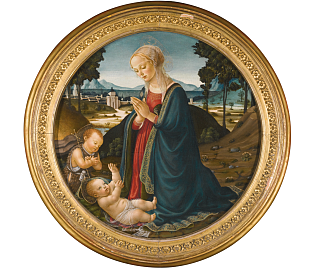 麦当娜和孩子与婴儿施洗者圣约翰在风景中 The Madonna and Child with the Infant Saint John the Baptist in a Landscape，弗朗西斯科·波蒂西尼