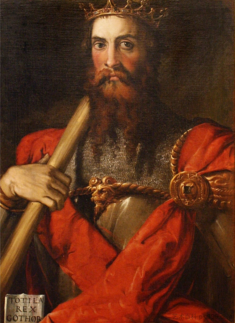 托蒂拉的肖像 Portrait of Totila (c.1549),弗朗切斯科·德·罗西(弗朗切斯科·萨尔维亚蒂),“狙击手”