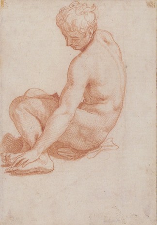 坐着的男性裸体 Seated Male Nude，弗朗切斯科·德·罗西（弗朗切斯科·萨尔维亚蒂），“狙击手”