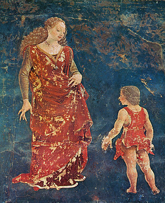 四月。希法诺亚宫的壁画（局部） April. Fresco in Palazzo Schifanoia (detail) (1470)，弗朗切斯科·德尔·科萨