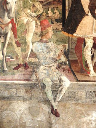 四月。希法诺亚宫的壁画（局部） April. Fresco in Palazzo Schifanoia (detail) (1470)，弗朗切斯科·德尔·科萨