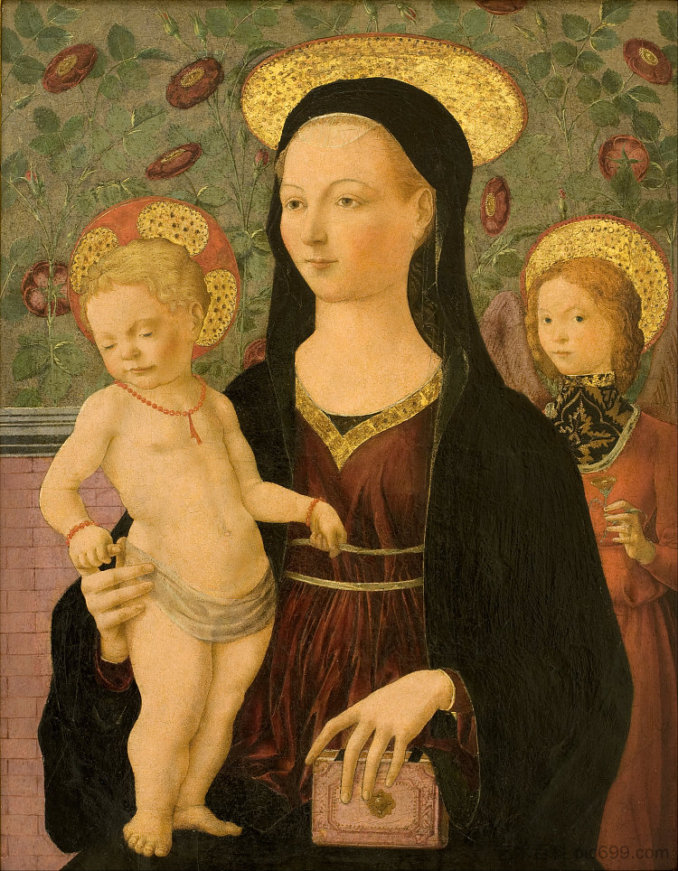 圣母子与天使 Virgin and Child with An Angel，弗朗切斯科·德尔·科萨