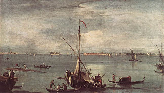 泻湖与船，贡多拉和木筏 The Lagoon with Boats, Gondolas, and Rafts (1758)，弗朗西斯科·格拉蒂