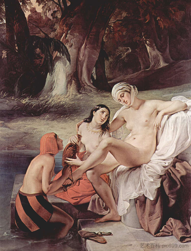 沐浴拔示巴 Bathing Bathsheba (1834; Italy  )，弗朗切斯科·海兹